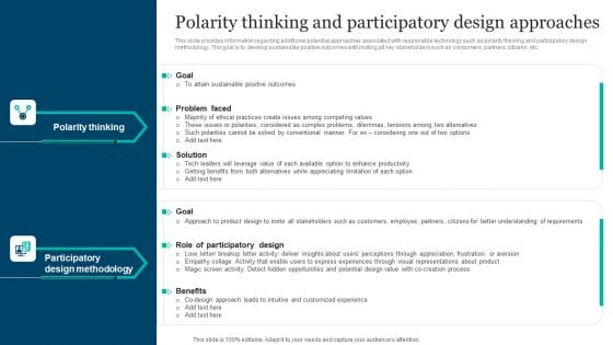 Responsible Technology Playbook Polarity Thinking And Participatory Design Approaches Brochure PDF