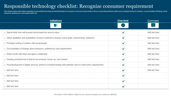 Responsible Technology Playbook Responsible Technology Checklist Recognize Consumer Background PDF Responsible Technology Playbook Responsible Technology Checklist Recognize Consumer Background PDF