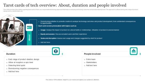 Responsible Technology Playbook Tarot Cards Of Tech Overview About Duration Topics PDF