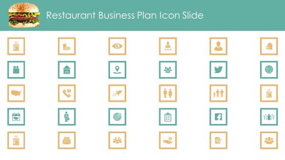 Restaurant Business Plan Icon Slide Professional PDF