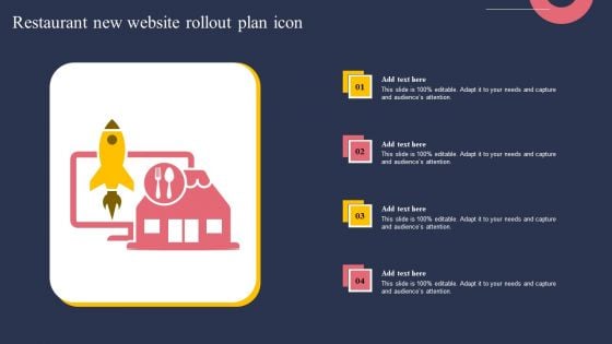 Restaurant New Website Rollout Plan Icon Download PDF