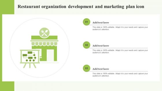 Restaurant Organization Development And Marketing Plan Icon Icons PDF