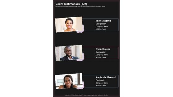 Restaurant Point Of Sale Proposal Client Testimonials One Pager Sample Example Document Restaurant Point Of Sale Proposal Client Testimonials One Pager Sample Example Document