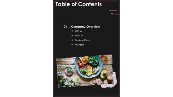 Restaurant Point Of Sale Proposal Table Of Contents One Pager Sample Example Document Restaurant Point Of Sale Proposal Table Of Contents One Pager Sample Example Document