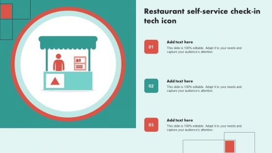 Restaurant Self Service Check In Tech Icon Background PDF