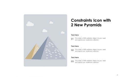 Restriction Icon Constraints Icon Pyramids Ppt PowerPoint Presentation Complete Deck