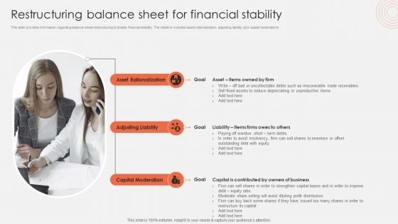 Restructuring Balance Sheet For Financial Stability Clipart PDF