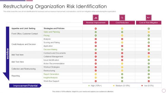 Restructuring Organization Risk Identification Ppt PowerPoint Presentation Gallery Grid PDF
