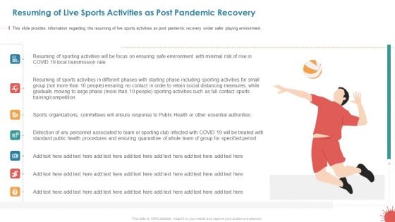 Resuming Of Live Sports Activities As Post Pandemic Recovery Graphics PDF