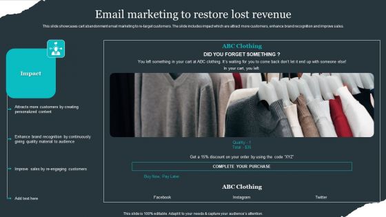 Retail Apparel Online Email Marketing To Restore Lost Revenue Background PDF