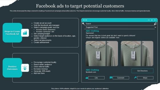 Retail Apparel Online Facebook Ads To Target Potential Customers Template PDF