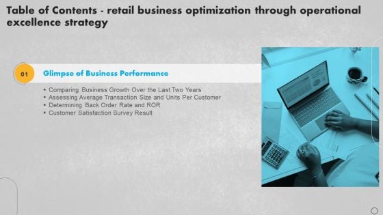 Retail Business Optimization Through Operational Excellence Strategy Table Of Contents Demonstration PDF