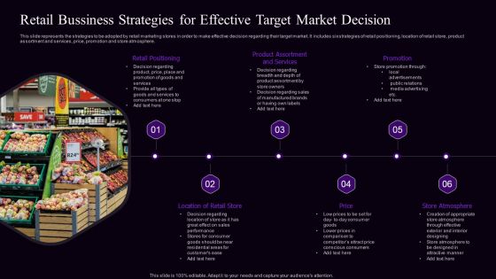 Retail Bussiness Strategies For Effective Target Market Decision Themes PDF