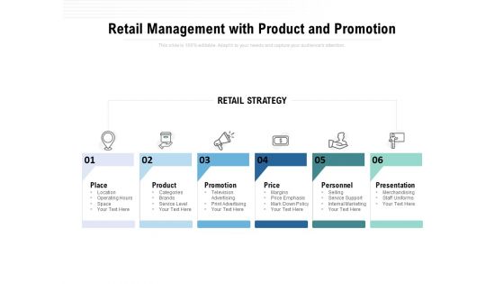 Retail Management With Product And Promotion Ppt PowerPoint Presentation Professional Guide PDF