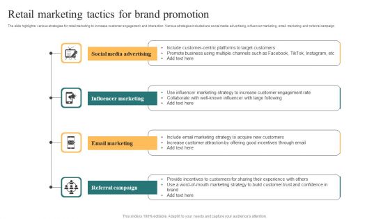 Retail Marketing Tactics For Brand Promotion Diagrams PDF