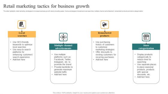 Retail Marketing Tactics For Business Growth Graphics PDF