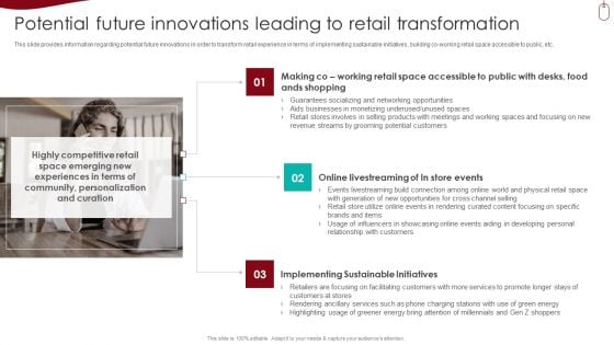 Retail Outlet Experience Optimization Playbook Potential Future Innovations Leading To Retail Transformation Download PDF Retail Outlet Experience Optimization Playbook Potential Future Innovations Leading To Retail Transformation Download PDF
