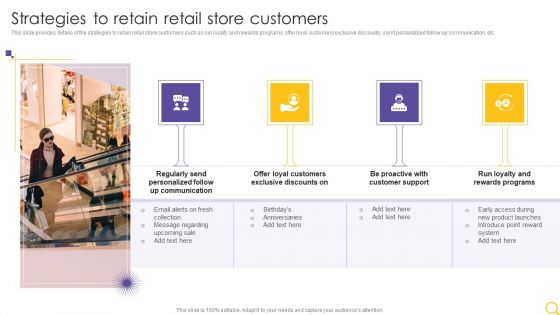 Retail Outlet Operational Efficiency Analytics Strategies To Retain Retail Store Customers Background PDF