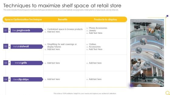 Retail Outlet Operational Efficiency Analytics Techniques To Maximize Shelf Space At Retail Store Themes PDF