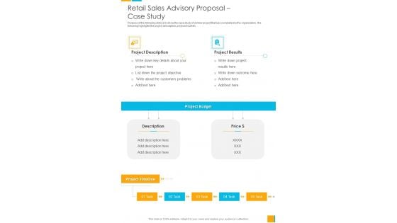 Retail Sales Advisory Proposal Case Study One Pager Sample Example Document