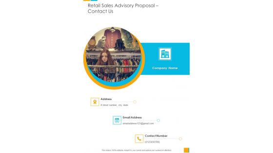 Retail Sales Advisory Proposal Contact Us One Pager Sample Example Document Retail Sales Advisory Proposal Contact Us One Pager Sample Example Document