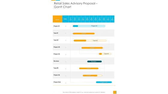 Retail Sales Advisory Proposal Gantt Chart One Pager Sample Example Document Retail Sales Advisory Proposal Gantt Chart One Pager Sample Example Document