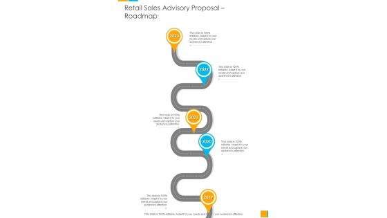 Retail Sales Advisory Proposal Roadmap One Pager Sample Example Document Retail Sales Advisory Proposal Roadmap One Pager Sample Example Document