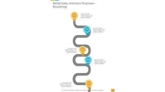 Retail Sales Advisory Proposal Roadmap One Pager Sample Example Document