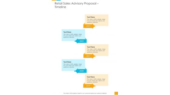 Retail Sales Advisory Proposal Timeline One Pager Sample Example Document