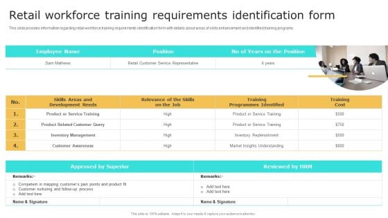 Retail Shop Administration Retail Workforce Training Requirements Identification Form Ideas PDF