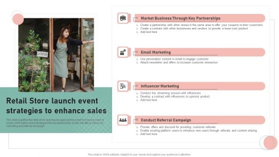 Retail Store Launch Event Strategies To Enhance Sales Inspiration PDF