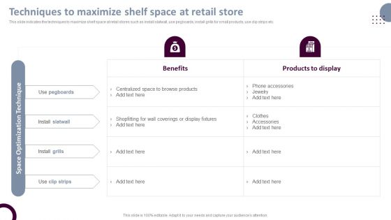 Retail Store Operations Techniques To Maximize Shelf Space At Retail Store Inspiration PDF