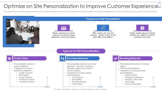 Retail Trading Platform Optimize On Site Personalization To Improve Customer Experience Clipart PDF