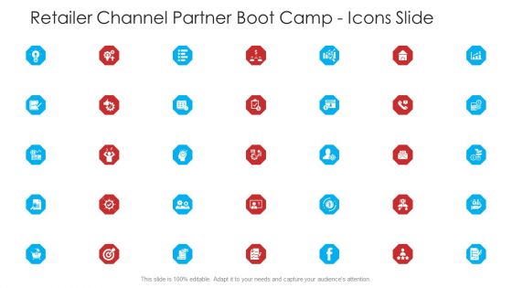 Retailer Channel Partner Boot Camp Icons Slide Ppt Professional Slides PDF