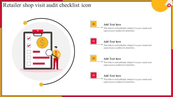 Retailer Shop Visit Audit Checklist Icon Formats PDF