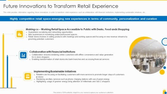 Retailing Approaches For Excellent End User Engagement And Experiences Future Innovations To Transform Ideas PDF