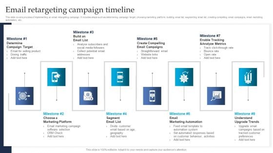 Retargeting Strategies To Improve Sales Email Retargeting Campaign Timeline Professional PDF