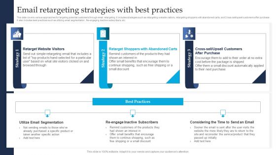 Retargeting Strategies To Improve Sales Email Retargeting Strategies With Best Practices Information PDF