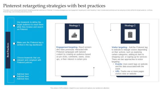 Retargeting Strategies To Improve Sales Pinterest Retargeting Strategies With Best Practices Summary PDF