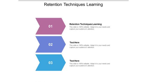 Retention Techniques Learning Ppt PowerPoint Presentation Model Deck Cpb