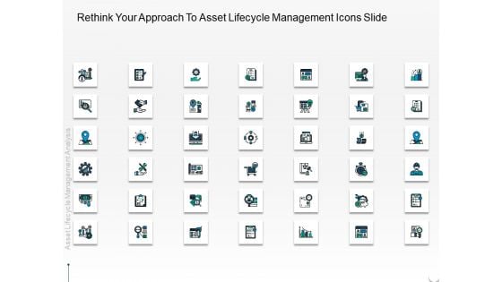 Rethink Your Approach To Asset Lifecycle Management Icons Slide Graphics PDF