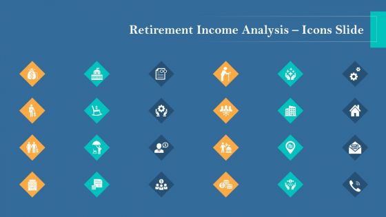 Retirement Income Analysis Icons Slide Pictures PDF