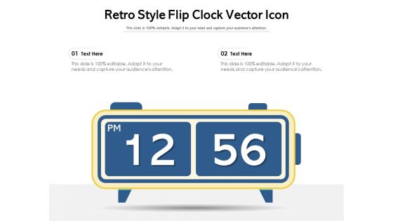 Retro Style Flip Clock Vector Icon Ppt PowerPoint Presentation Gallery Example Introduction PDF