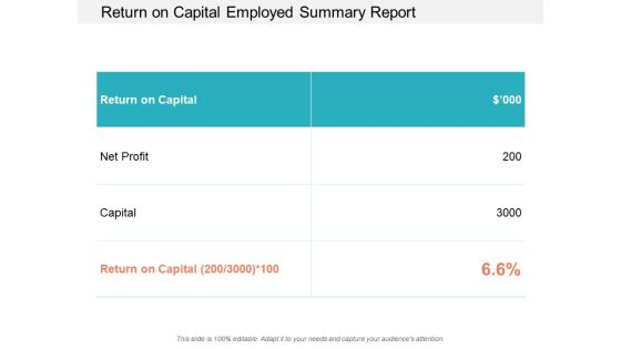 Return On Capital Employed Summary Report Ppt PowerPoint Presentation Summary Slide Portrait