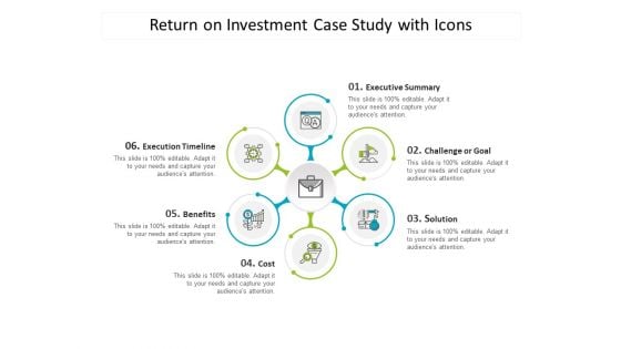 Return On Investment Case Study With Icons Ppt PowerPoint Presentation Show Backgrounds