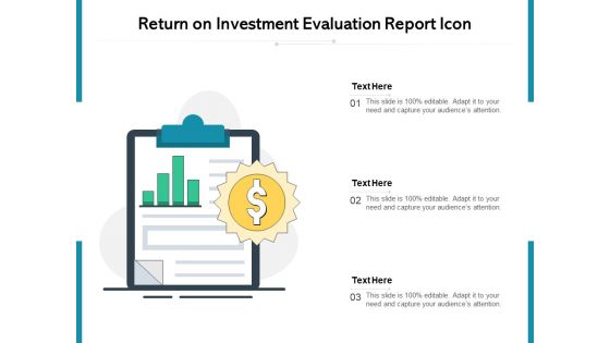 Return On Investment Evaluation Report Icon Ppt PowerPoint Presentation Gallery Brochure PDF