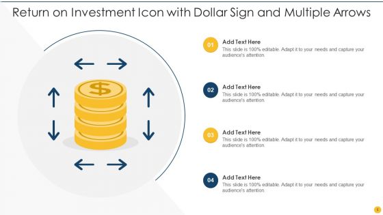 Return On Investment Icon Ppt PowerPoint Presentation Complete Deck With Slides