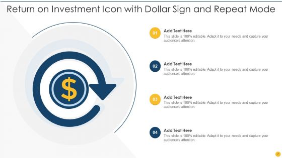 Return On Investment Icon Ppt PowerPoint Presentation Complete Deck With Slides