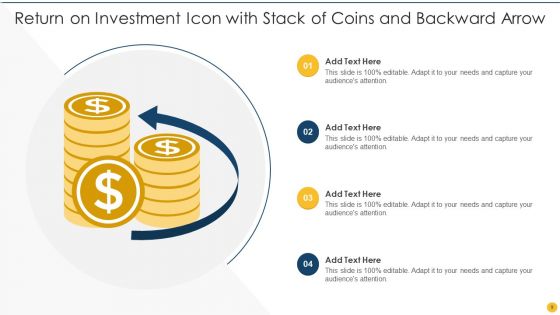 Return On Investment Icon Ppt PowerPoint Presentation Complete Deck With Slides