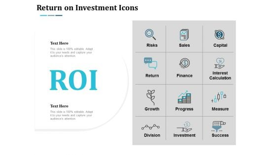 Return On Investment Icons Ppt Powerpoint Presentation Gallery Brochure